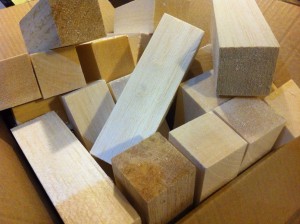 blocks of balsa wood